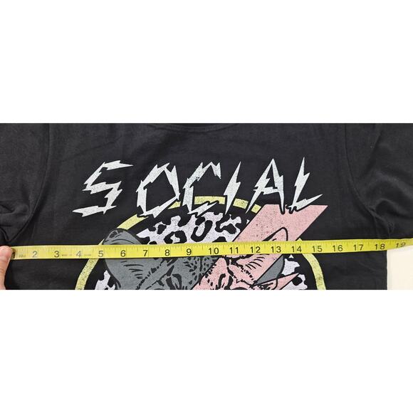 Womens (S) New In Pkg Recycled Karma/Odd People Black Social Anxiety Graphic Tee - Picture 5 of 6